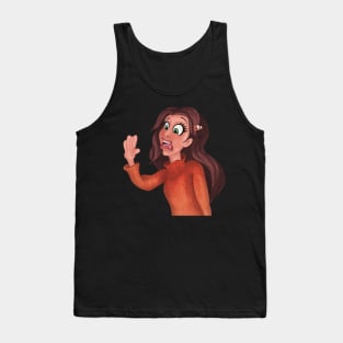 Scared Girl Halloween Spooked Spooky Tank Top